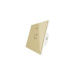 کلید تک پل هوشمند لمسی TUYA طلایی با قابلیت کنترل از طریق WiFi و RF