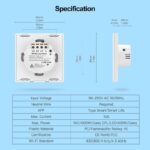 کلید دو پل هوشمند لمسی TUYA سفید با قابلیت کنترل از طریق WiFi و RF - Image 4