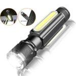 چراغ قوه پلیسی زوم دار با چراغ بغل مدل USB - Image 2
