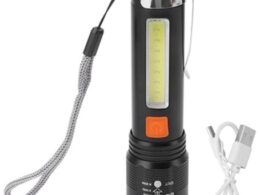 چراغ قوه پلیسی زوم دار P50 مدل XA-P11 با چراغ بغل COB دو حالته