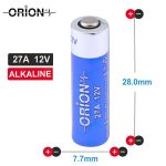 باتری ریموتی آلکالاین 12 ولت سایز 27A ورق 5 تایی مارک ORION - Image 3