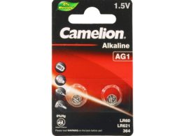 باتری سکه ای آلکالاین AG1 ورق 2 تایی مارک Camelion