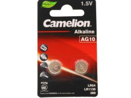 باتری سکه ای آلکالاین AG10 ورق 2 تایی مارک Camelion