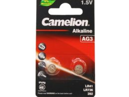 باتری سکه ای آلکالاین AG3 ورق 2 تایی مارک Camelion