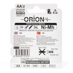 باتری قلمی قابل شارژ 2400mAh دوتایی مارک ORION - Image 2