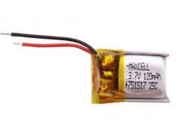 باتری لیتیوم پلیمر 3.7v ظرفیت 120mAh تک سل 25c مارک MAXCELL کد 751517