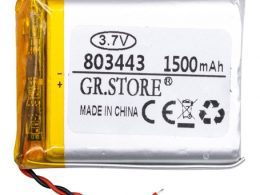 باتری لیتیوم پلیمر 3.7v ظرفیت 1500mAh مارک GR.STORE کد 803443