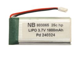 باتری لیتیوم پلیمر 3.7v ظرفیت 1800mAh تک سل 25c مارک NB کد 803065