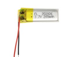 باتری لیتیوم پلیمر 3.7v ظرفیت 200mAh کد 350926