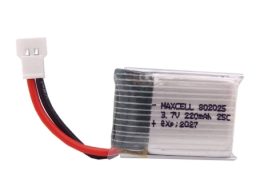 باتری لیتیوم پلیمر 3.7v ظرفیت 220mAh تک سل 25c مارک MAXCELL کد 802025
