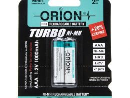 باتری نیم قلمی قابل شارژ 1000mAh دوتایی مارک ORION