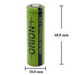 باتری شارژی نیکل-متال هیدرید 1.2V سایز 4500mAh 7/5A مارک ORION - Image 5