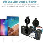 شارژر USB خودرویی روپنلی دوبل فندکی و دو خروجی فست شارژ QC3.0 با ON/OFF لمسی - Image 7