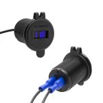 شارژر USB خودرویی روپنلی گرد قرمز دو خروجی فست شارژ QC3.0 با نشانگر ولتاژ - Image 2