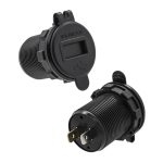 شارژر USB خودرویی روپنلی گرد قرمز دو خروجی فست شارژ QC3.0 با نشانگر ولتاژ - Image 3