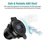 شارژر USB خودرویی روپنلی گرد قرمز دو خروجی فست شارژ QC3.0 با نشانگر ولتاژ - Image 10