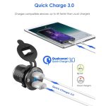 شارژر USB خودرویی روپنلی گرد قرمز دو خروجی فست شارژ QC3.0 با نشانگر ولتاژ - Image 13