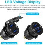 شارژر USB خودرویی روپنلی گرد قرمز دو خروجی فست شارژ QC3.0 با نشانگر ولتاژ - Image 14
