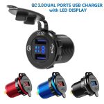 شارژر USB خودرویی روپنلی گرد قرمز دو خروجی فست شارژ QC3.0 با نشانگر ولتاژ - Image 16