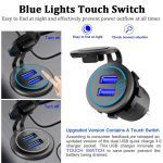 شارژر USB خودرویی روپنلی گرد قرمز دو خروجی فست شارژ QC3.0 با ON/OFF لمسی و فیوز بین راهی - Image 9