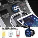 شارژر USB خودرویی روپنلی گرد قرمز دو خروجی فست شارژ QC3.0 با ON/OFF لمسی و فیوز بین راهی - Image 11