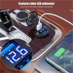 شارژر USB خودرویی روپنلی گرد قرمز دو خروجی فست شارژ QC3.0 با نمایشگر ولتاژ و کلید ON/OFF - Image 11