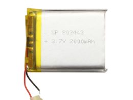 باتری لیتیوم پلیمر 3.7v ظرفیت 2000mAh کد 803443