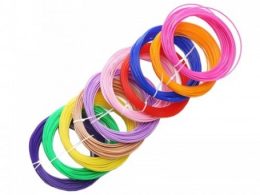پک 10 رنگی فیلامنت 5متری پرینتر 3 بعدی PLA قطر 1.75mm