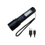 چراغ قوه پلیسی زوم دار با چراغ بغل LED سفید+قرمز