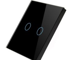 کلید دو پل لمسی ریموتی RF433 مشکی