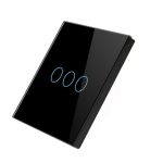 کلید سه پل لمسی ریموتی RF433 مشکی