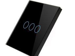 کلید سه پل لمسی ریموتی RF433 مشکی