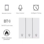 کلید سه پل هوشمند پیانویی TUYA سفید با قابلیت کنترل از طریق WiFi مدل DH-313 - Image 6