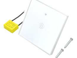 کلید تک پل هوشمند لمسی TUYA سفید با قابلیت کنترل از طریق WiFi و RF