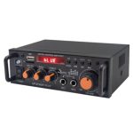 آمپلی فایر بلوتوثی دوبل 600RMS استریو با دو ورودی میکروفن مدل BT-296
