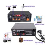 آمپلی فایر بلوتوثی دوبل 600RMS استریو با دو ورودی میکروفن مدل BT-296 - Image 8
