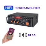 آمپلی فایر بلوتوثی دوبل 600RMS استریو با دو ورودی میکروفن مدل BT-296 - Image 9