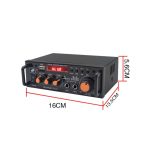 آمپلی فایر بلوتوثی دوبل 600RMS استریو با دو ورودی میکروفن مدل BT-296 - Image 10