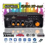 آمپلی فایر بلوتوثی دوبل 600RMS استریو با دو ورودی میکروفن مدل BT-296 - Image 12