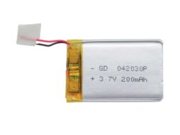 باتری لیتیوم پلیمر 3.7v ظرفیت 200mAh کد 042030