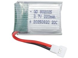 باتری لیتیوم پلیمر 3.7v ظرفیت 220mAh تک سل 20c کد 802025