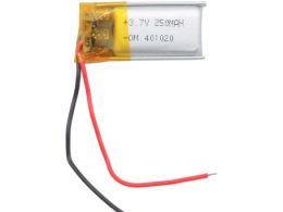 باتری لیتیوم پلیمر 3.7v ظرفیت 250mAh کد 401020