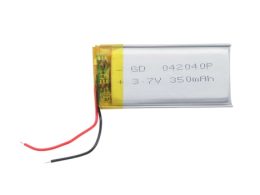 باتری لیتیوم پلیمر 3.7v ظرفیت 350mAh کد 042040