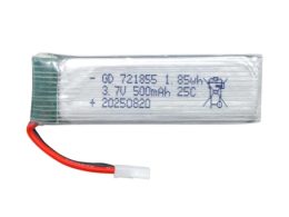 باتری لیتیوم پلیمر 3.7v ظرفیت 500mAh تک سل 25c کد 721855