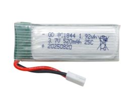 باتری لیتیوم پلیمر 3.7v ظرفیت 520mAh تک سل 25c کد 801844