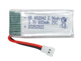 باتری لیتیوم پلیمر 3.7v ظرفیت 800mAh تک سل 25c کد 802042