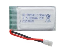 باتری لیتیوم پلیمر 3.7v ظرفیت 800mAh تک سل 25c کد 902540