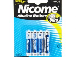 باتری نیم قلمی آلکالاین چهارتایی مارک NICOME