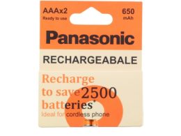 باتری نیم قلمی قابل شارژ 650mAh دوتایی مارک Panasonic