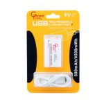 باتری کتابی 9 ولت لیتیوم یون قابل شارژ 500mAh مارک General Power با ورودی Type-C